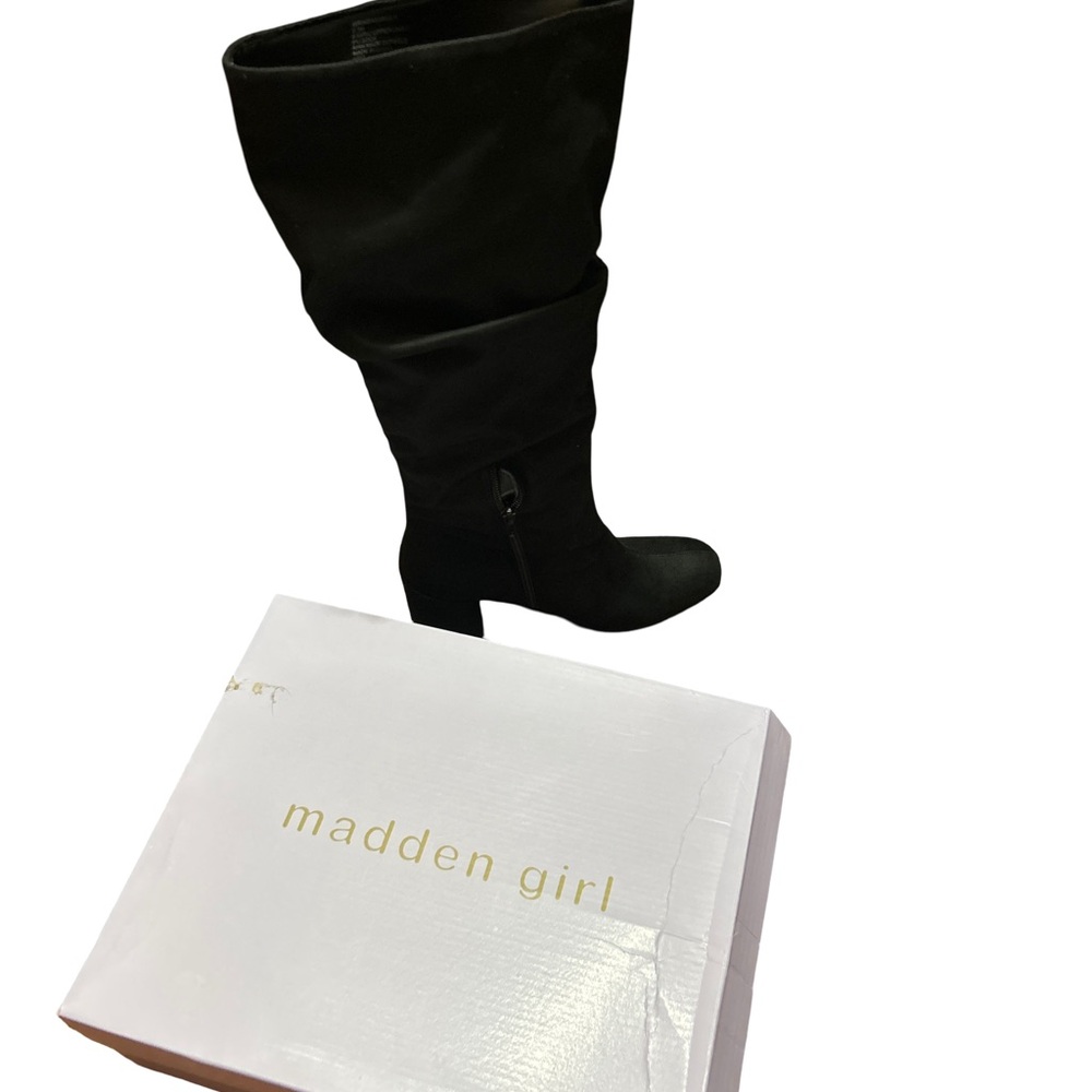 Madden Girl Black Over the Knee Boots Slouchy Design